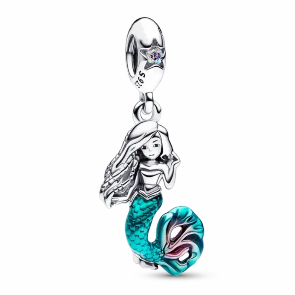 NWOT Disney The Little Mermaid Ariel Dangle Charm Sterling Silver 925